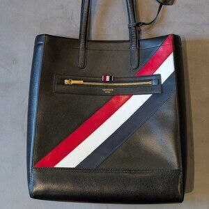 Thom Browne Pebble Grain Diagonal Stripe Tote Bag